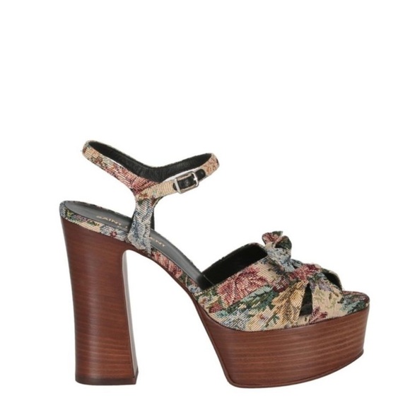 Saint Laurent Candy tapestry block heels - Picture 2 of 8